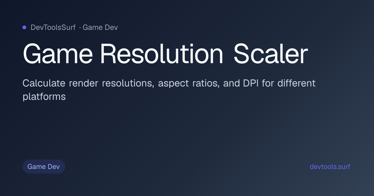 Game Resolution Scaler preview - Game Dev tool