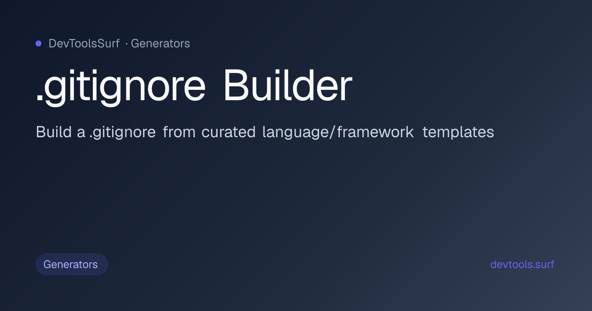 .gitignore Builder preview - Generators tool