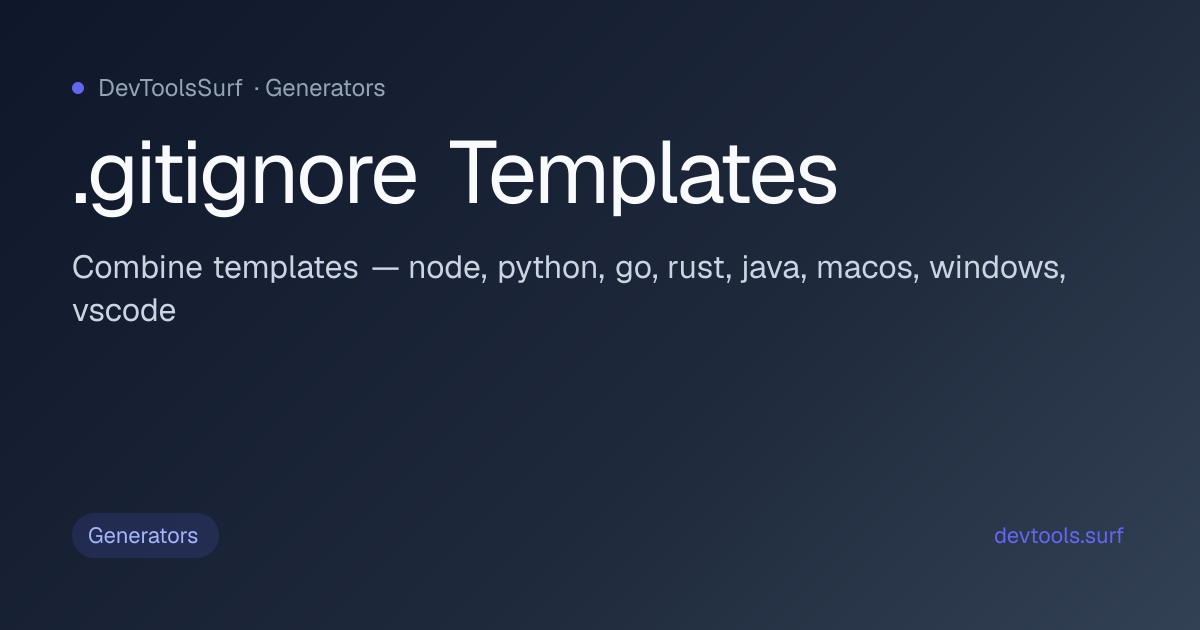 .gitignore Templates preview - Generators tool