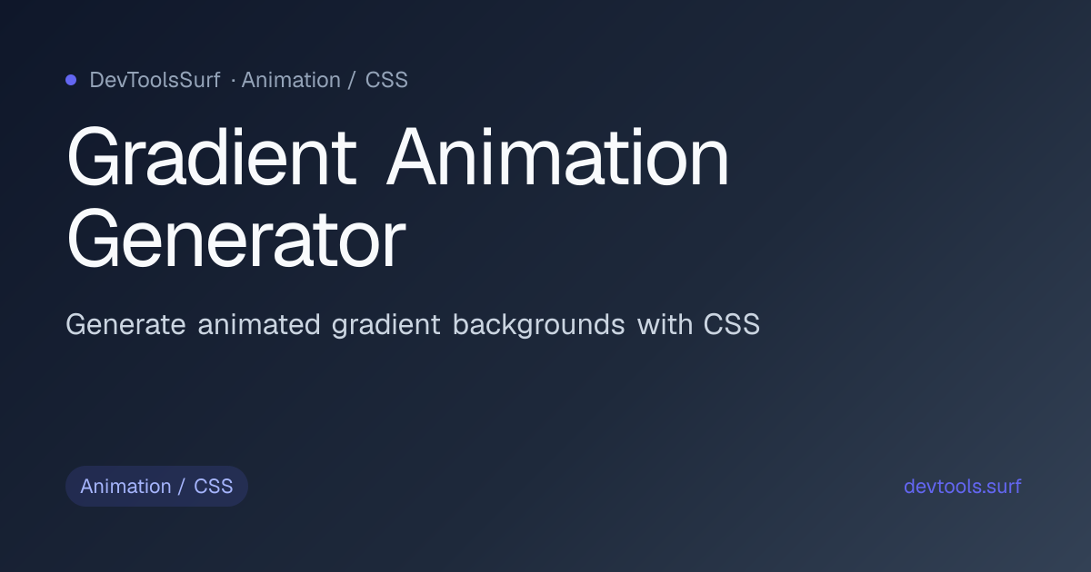 Gradient Animation Generator preview - Animation / CSS tool