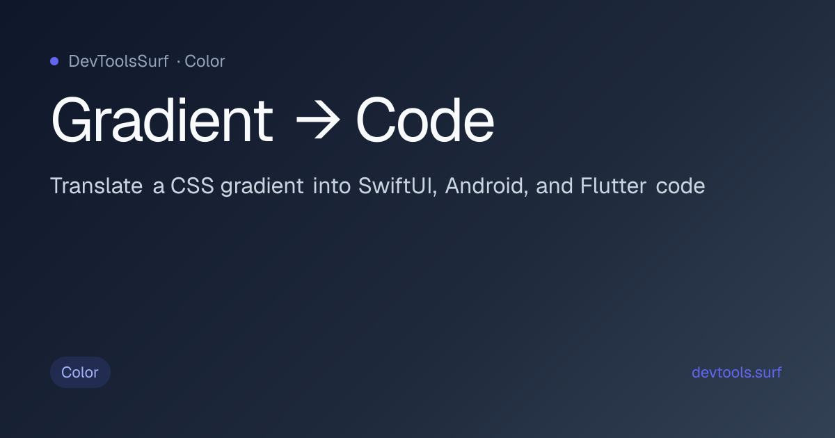 Gradient → Code preview - Color tool