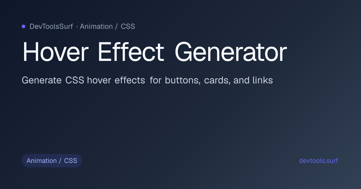 Hover Effect Generator preview - Animation / CSS tool