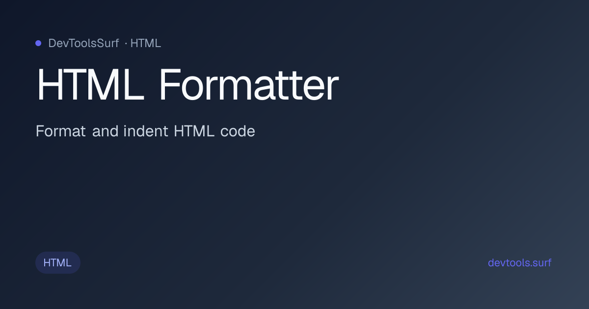 HTML Formatter preview - HTML tool