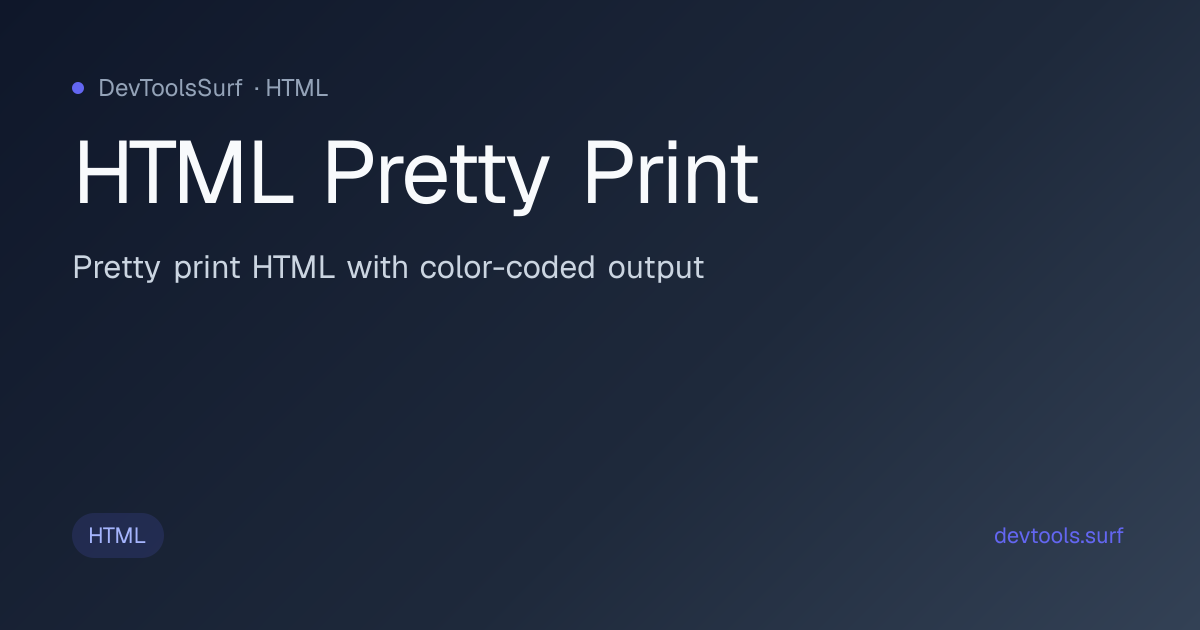 HTML Pretty Print preview - HTML tool