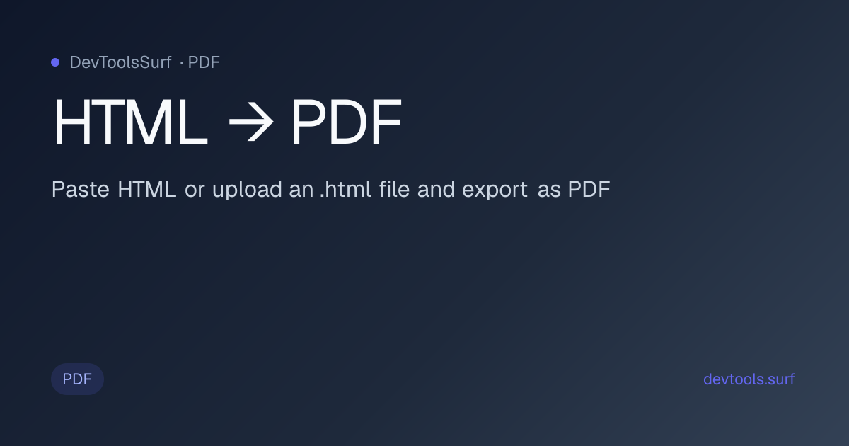 HTML → PDF preview - PDF tool