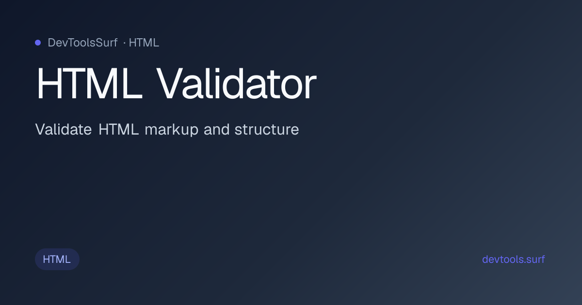 HTML Validator preview - HTML tool