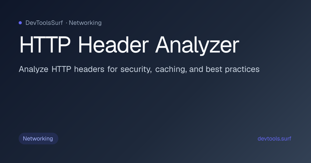 HTTP Header Analyzer preview - Networking tool