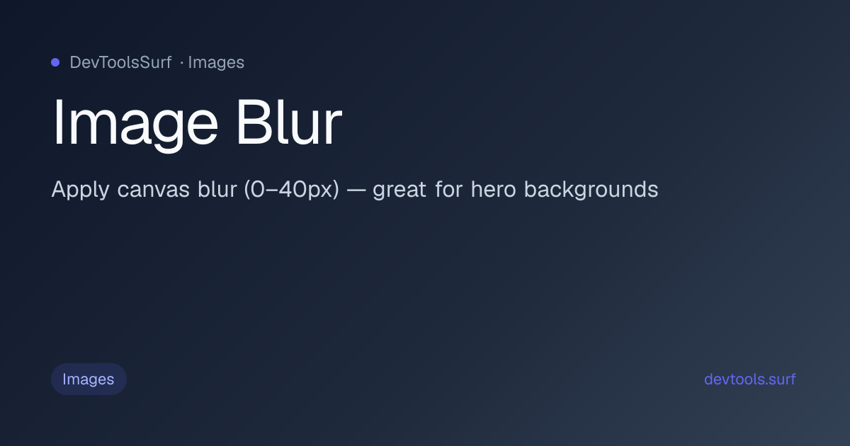 Image Blur preview - Images tool