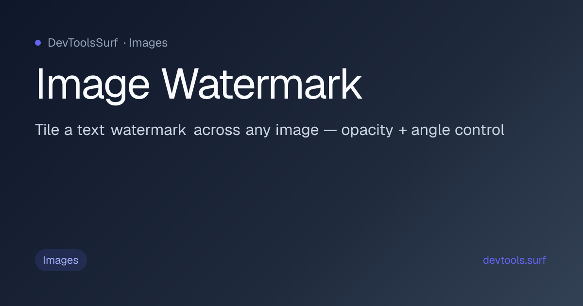 Image Watermark preview - Images tool