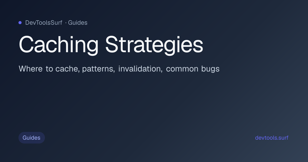 Caching Strategies preview - Info / Guides tool