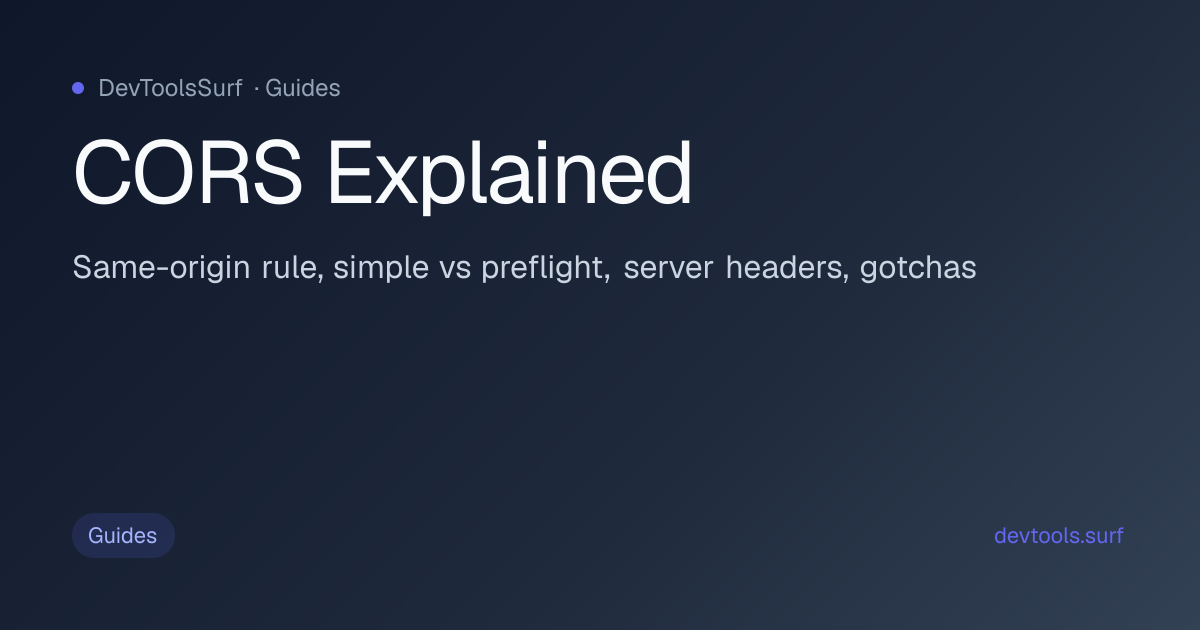 CORS Explained preview - Info / Guides tool