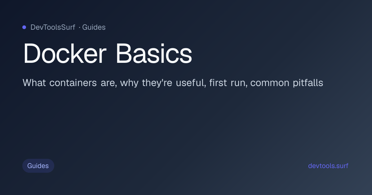 Docker Basics preview - Info / Guides tool