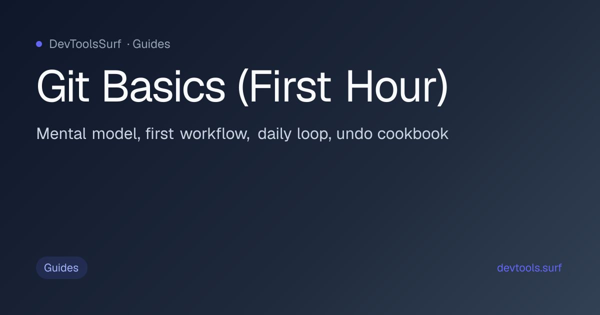 Git Basics (First Hour) preview - Info / Guides tool