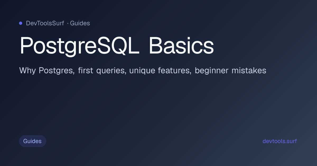 PostgreSQL Basics preview - Info / Guides tool