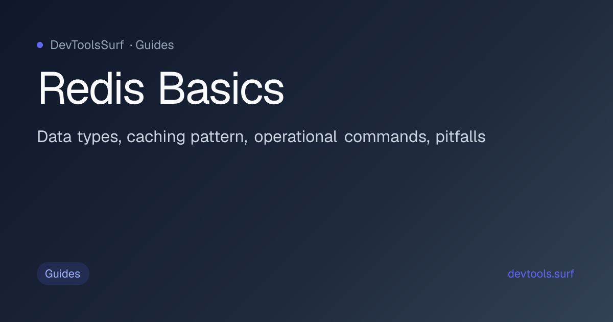 Redis Basics preview - Info / Guides tool