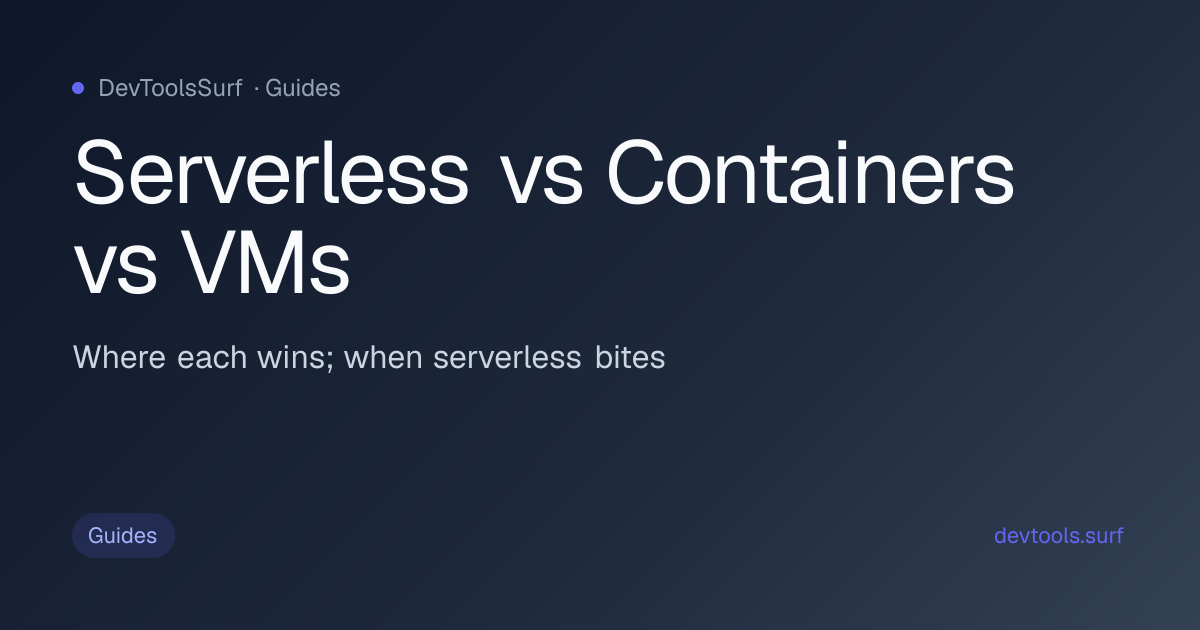 Serverless vs Containers vs VMs preview - Info / Guides tool