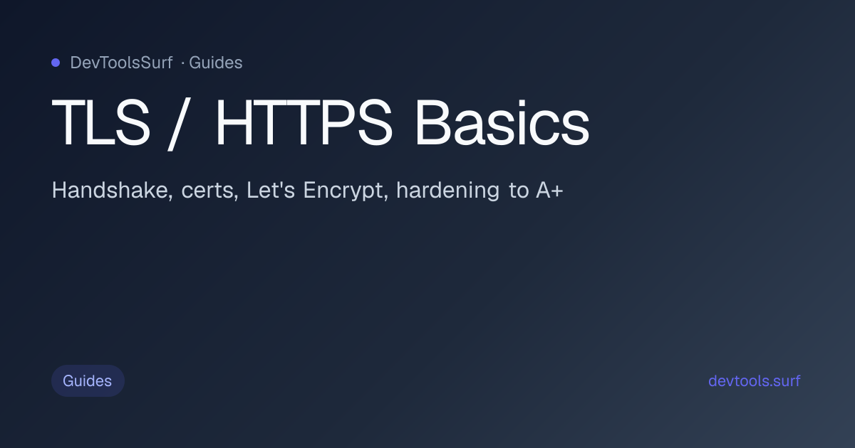 TLS / HTTPS Basics preview - Info / Guides tool