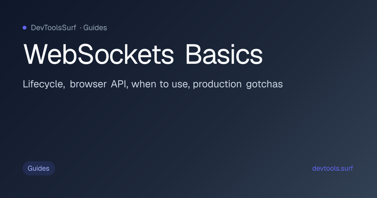 WebSockets Basics preview - Info / Guides tool
