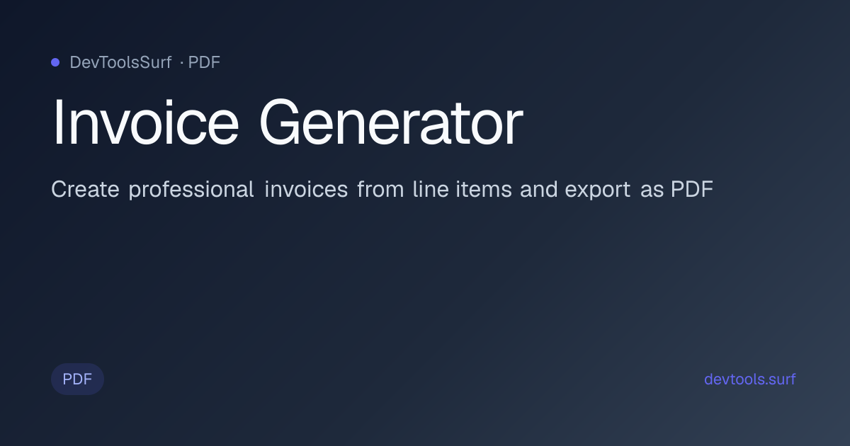 Invoice Generator preview - PDF tool