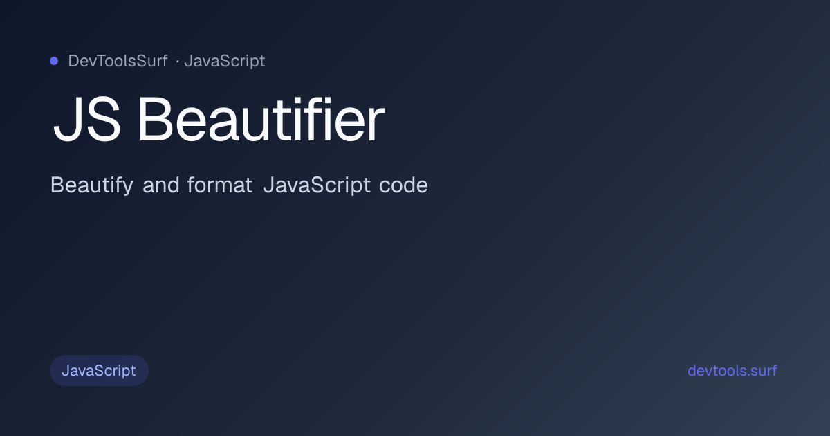 JS Beautifier preview - JavaScript tool