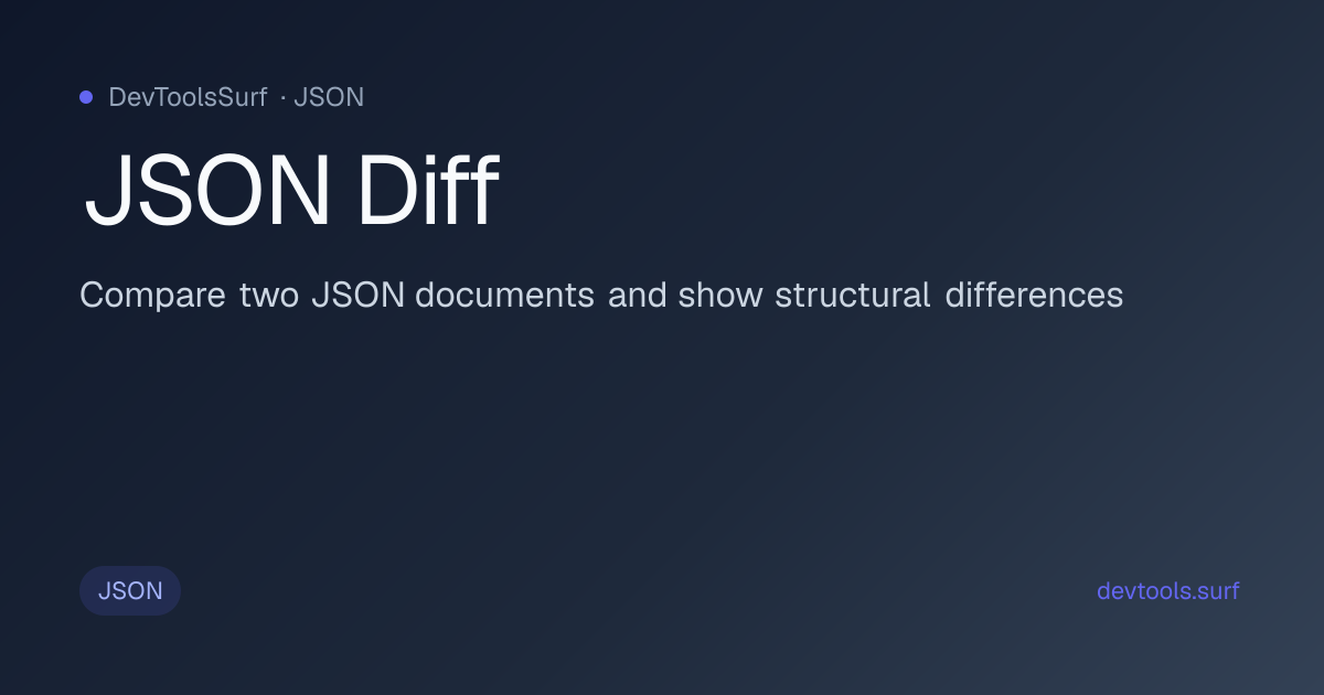 JSON Diff preview - JSON tool