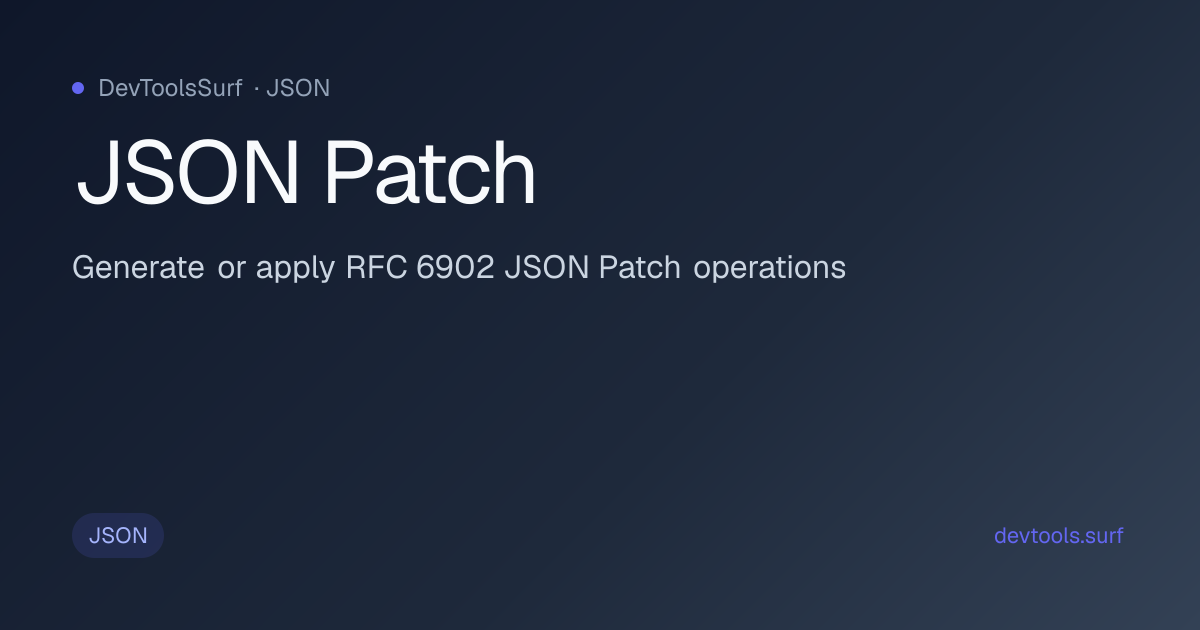 JSON Patch preview - JSON tool