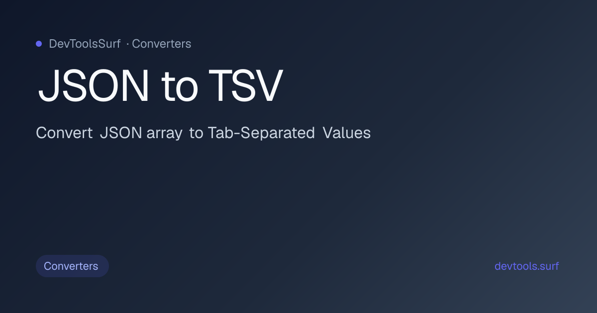 JSON to TSV preview - Converters tool