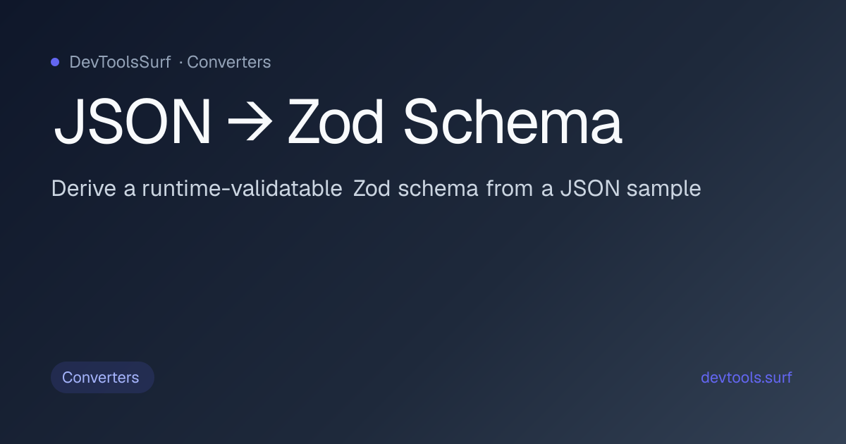 JSON → Zod Schema preview - Converters tool