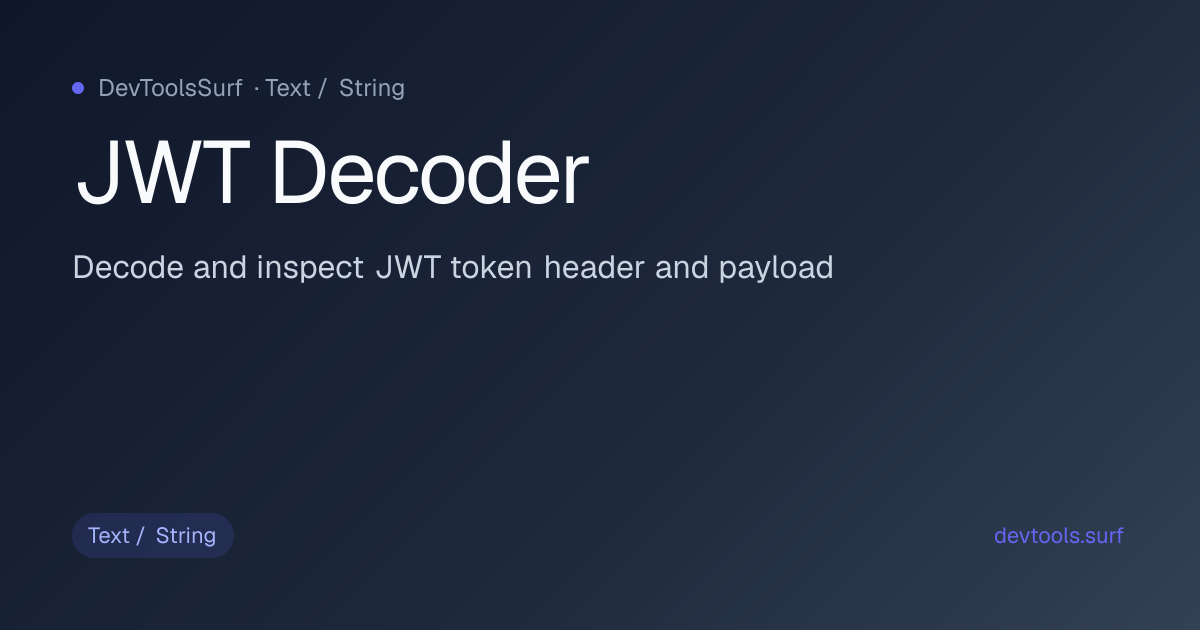 JWT Decoder preview - Text / String tool