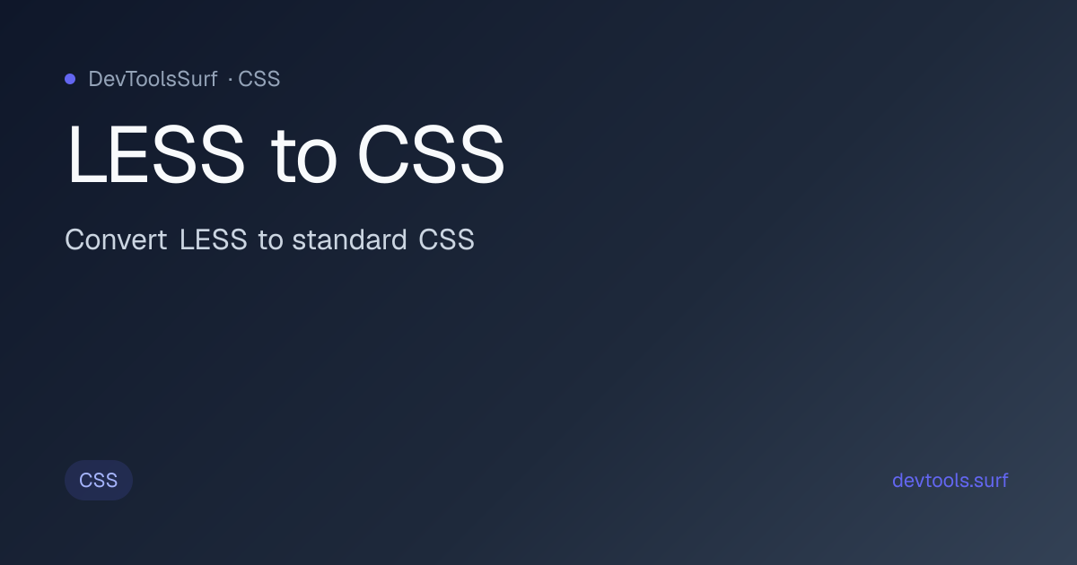 LESS to CSS preview - CSS tool