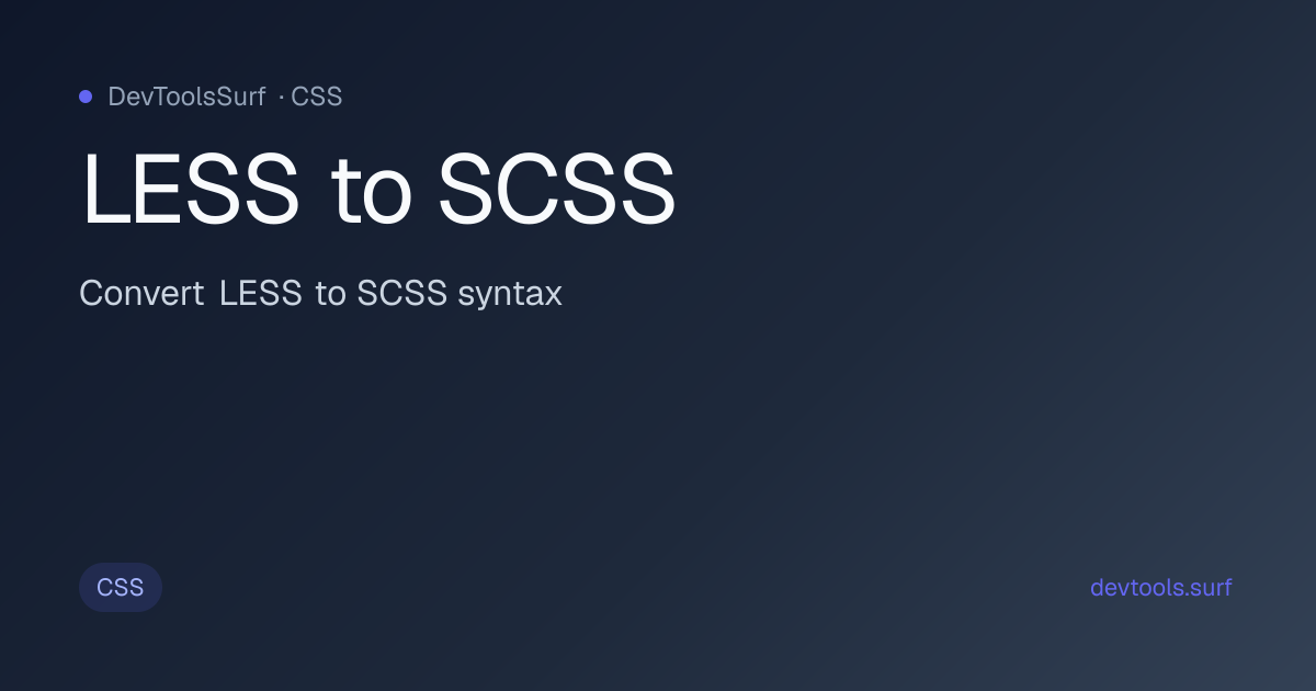 LESS to SCSS preview - CSS tool