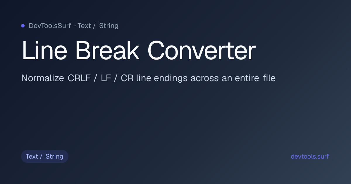 Line Break Converter preview - Text / String tool