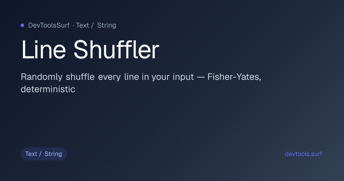 Line Shuffler preview - Text / String tool