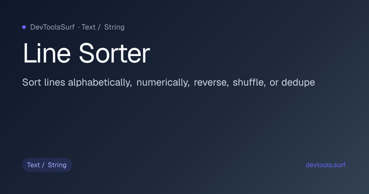 Line Sorter preview - Text / String tool