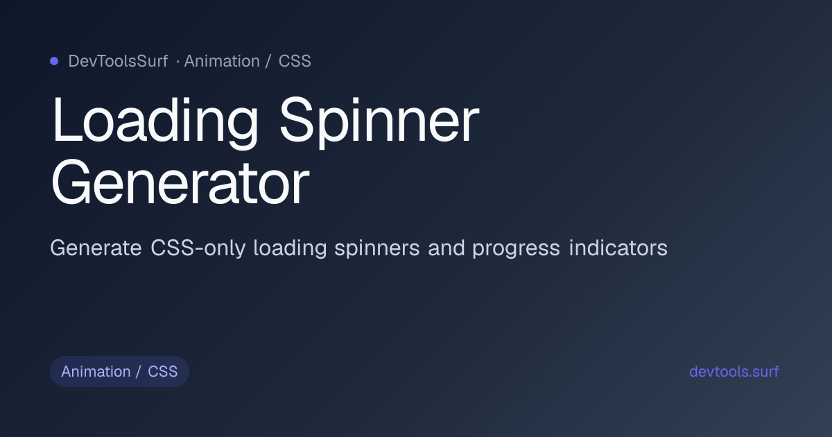 Loading Spinner Generator preview - Animation / CSS tool