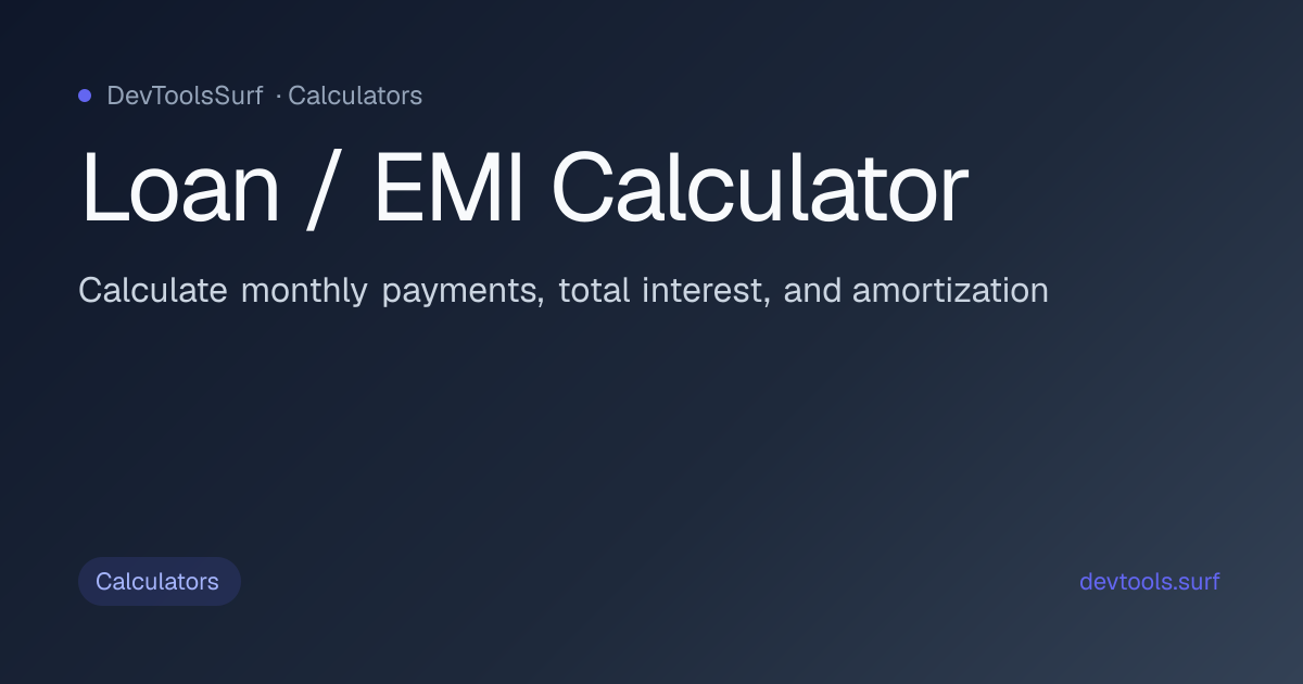 Loan / EMI Calculator preview - Calculators tool