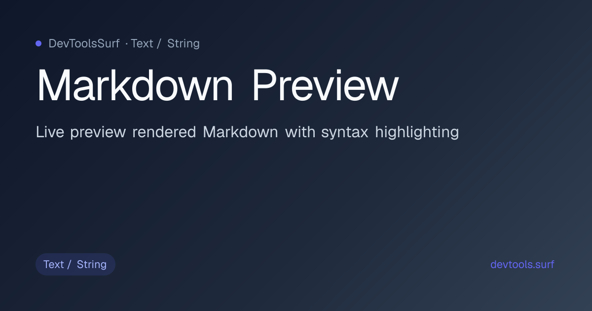 Markdown Preview preview - Text / String tool