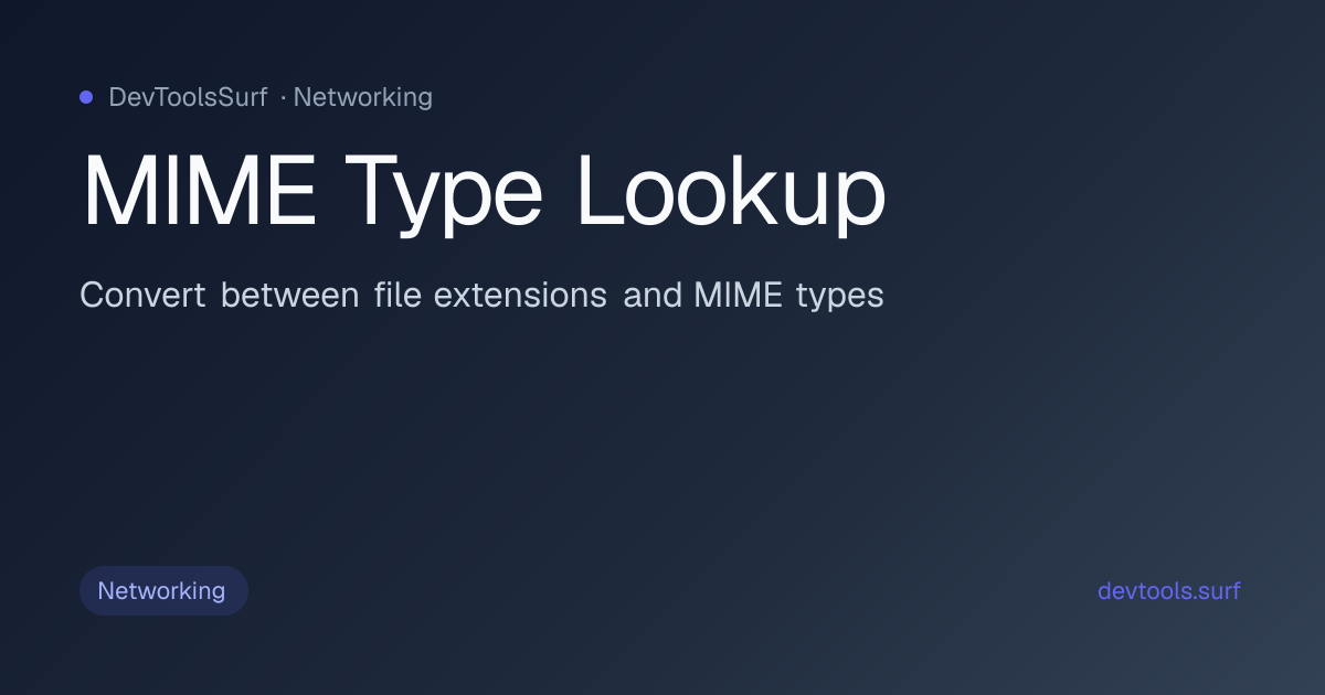 MIME Type Lookup preview - Networking tool