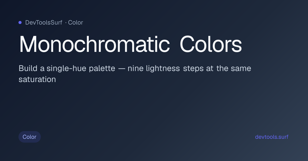 Monochromatic Colors preview - Color tool