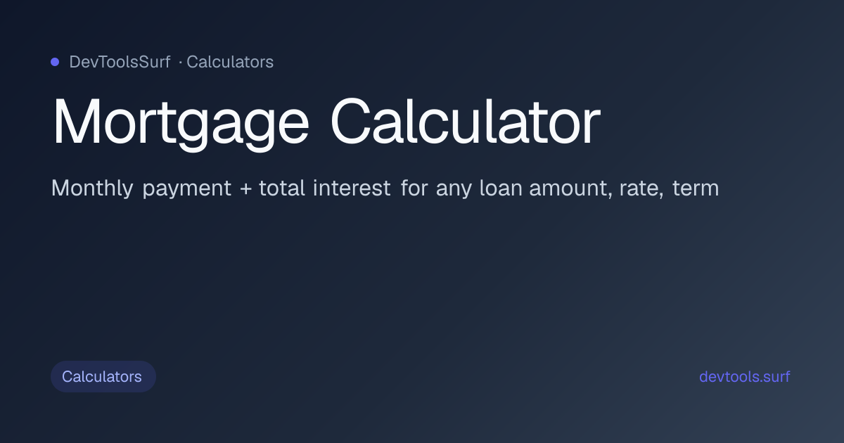 Mortgage Calculator preview - Calculators tool