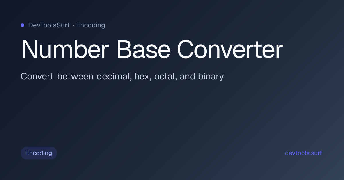 Number Base Converter preview - Encoding tool