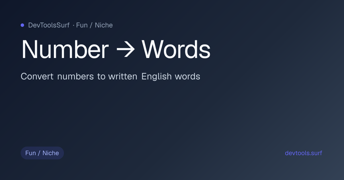 Number → Words preview - Fun / Niche tool