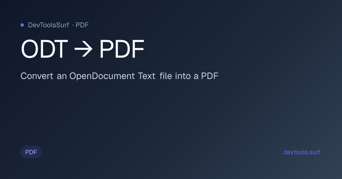 ODT → PDF preview - PDF tool