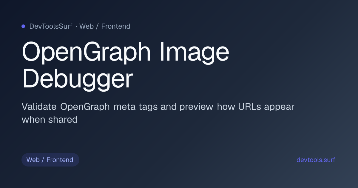 OpenGraph Image Debugger preview - Web / Frontend tool