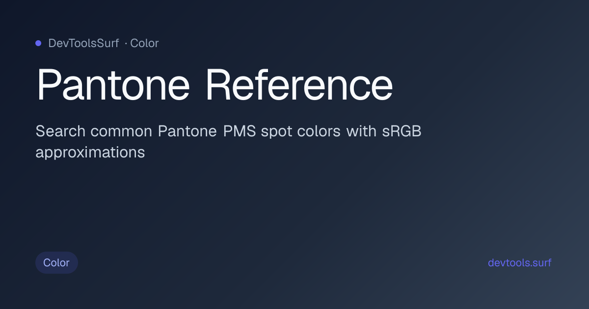 Pantone Reference preview - Color tool