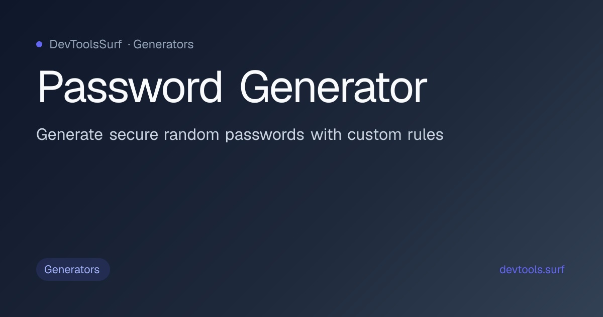 Password Generator preview - Generators tool