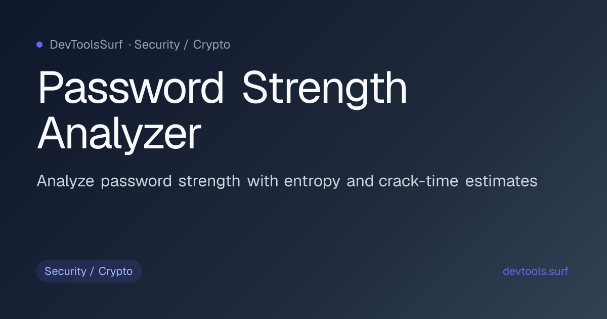 Password Strength Analyzer preview - Security / Crypto tool