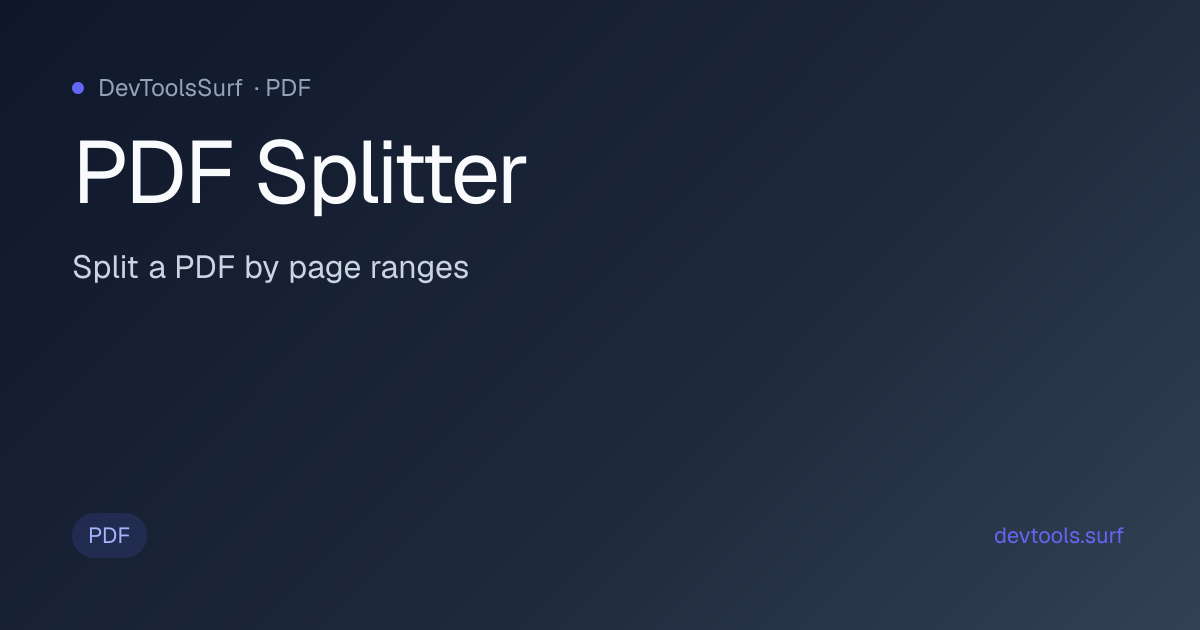 PDF Splitter preview - PDF tool