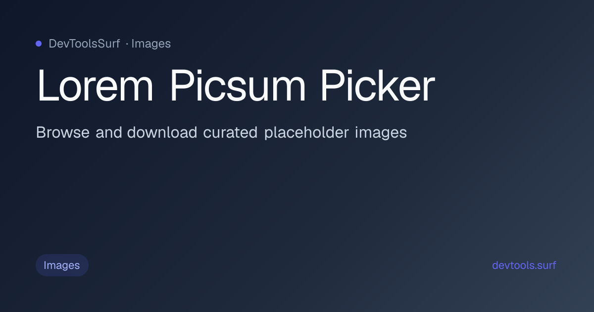 Lorem Picsum Picker preview - Images tool