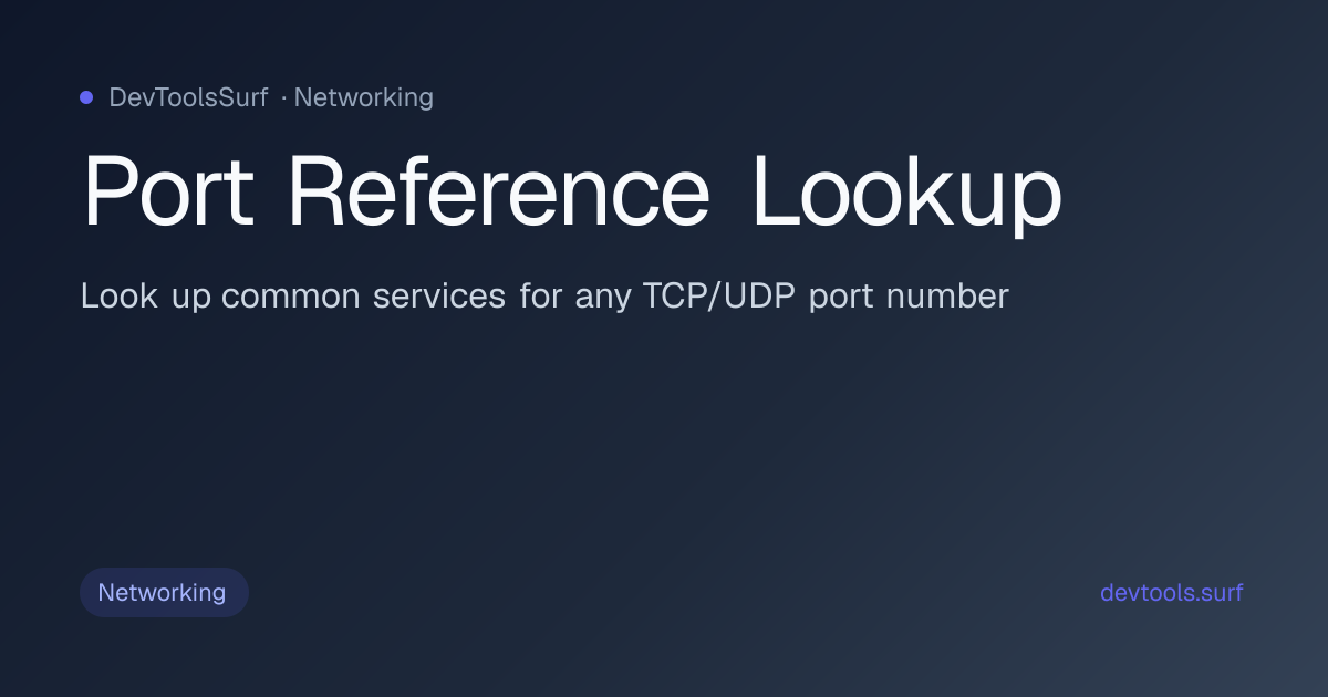 Port Reference Lookup preview - Networking tool